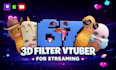 create custom 3d ar vtuber filter for snap camera, lens studio ready to stream