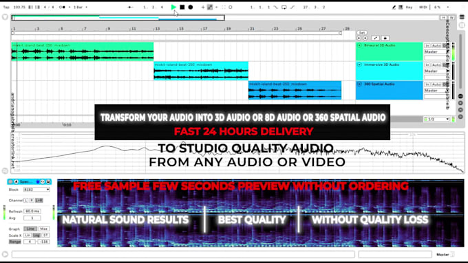 transform your audio into 3d audio or 8d audio to studio quality audio