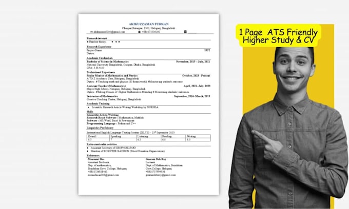 write academic CV phd CV linkedin optimization scholarship and intern cvs