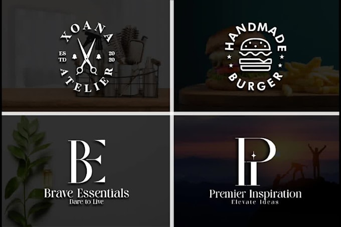 create textbased initial letters monogram font wordmark logo
