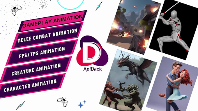 create 3d character animation for unreal, unity, and roblox games