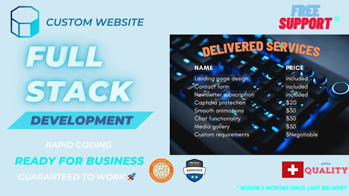 code excellent custom websites as a full stack developer