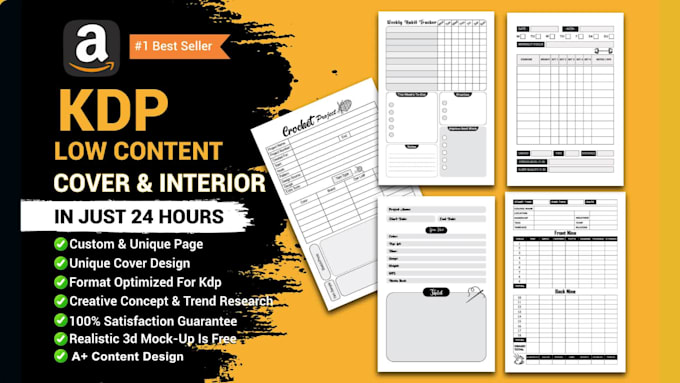 create unique KDP low content book interiors and covers that sell fast