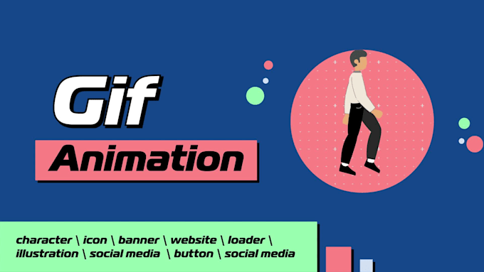 create gif animation for character, illustration, logo and icon