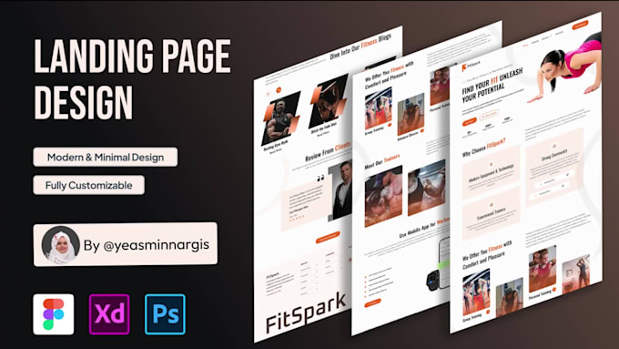 make web UI and landing page design with figma