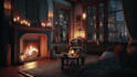 make rain video with natural sound in a cozy room