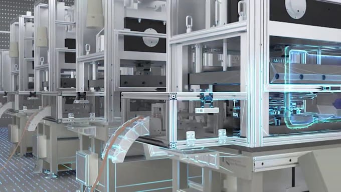 create 3d industrial animation, cgi product animation, 3d mechanical animation