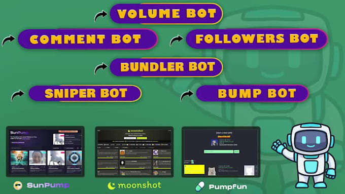 Make volume bot and bump bot for pumpfun, sunpump and moonshot on ...