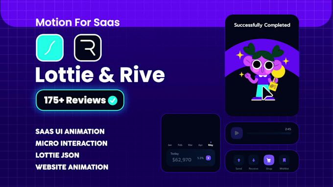 create lottie and rive mascot animation for app and web