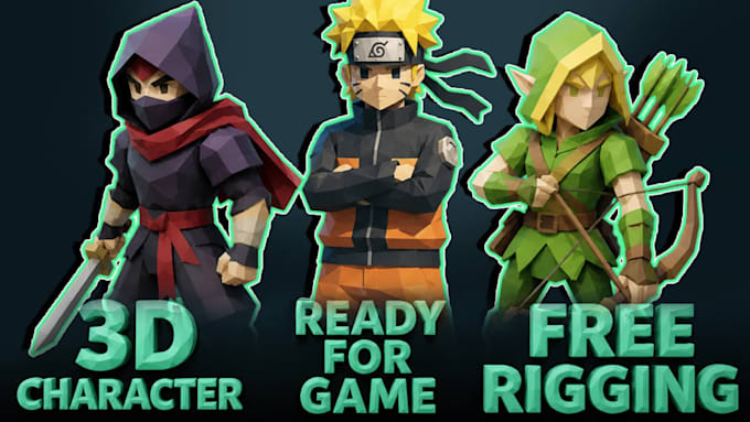create a low poly 3d character for your game