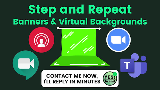 design step and repeat banner and virtual background