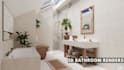 create realistic 3d bathroom interior design and rendering