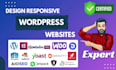 design a responsive wordpress website with elementor pro and woocommerce