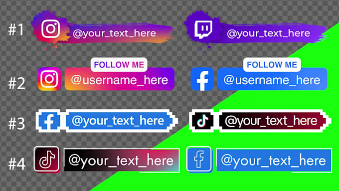 social media lower thirds with your text