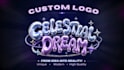 design custom 3d y2k logo animation, chrome typography for your brand