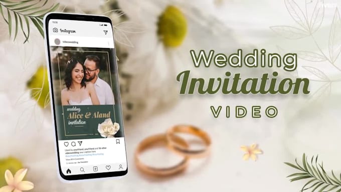 create lovely  wedding invitation video