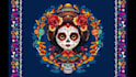 do custom sugar skull logo, día de los muertos art, skull illustration