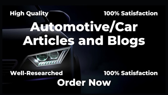 write automotive and car articles and blog posts