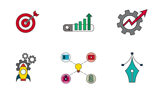 design custom vector icons set for web and more