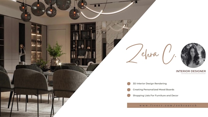 create interior design and realistic 3d rendering