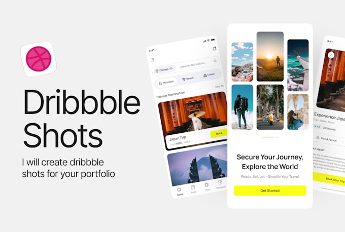 design UI dribbble shots for 30 days