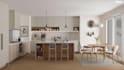 design kitchen interior in 3d and remodel cabinet