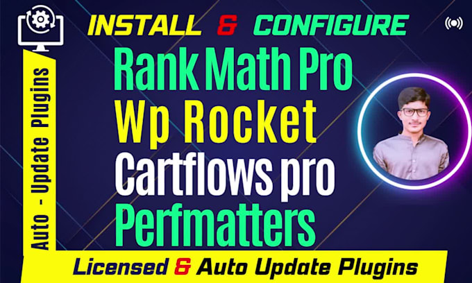 setup or fix wp rocket, rank math pro, cartflows pro and perfmatters