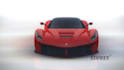 reveal logo by 3d racing ferrari car smoke cloud