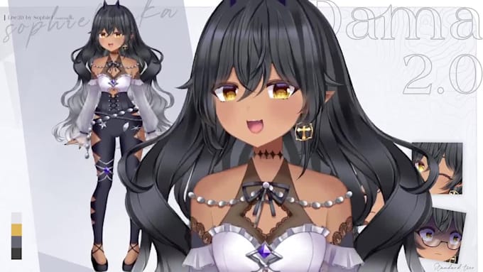 draw and rig vtuber model, live2d vtuber model, anime vtuber model, vtuber rig