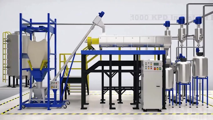 create 3d industrial animation manufacturing layout equipment machine animation