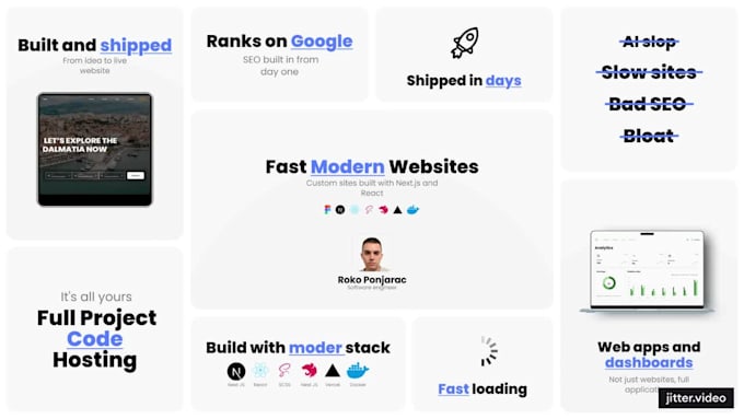 build a fast modern website with next js or react