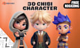 create a cute 3d chibi character for games, mascot, or animation