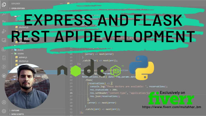 develop rest api using node js express js and flask python