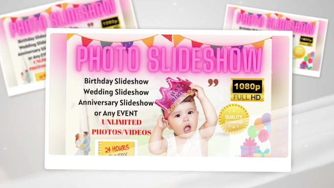 create wedding, anniversary, birthday gift video slideshow