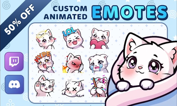 create cute animated emotes for twitch and discord