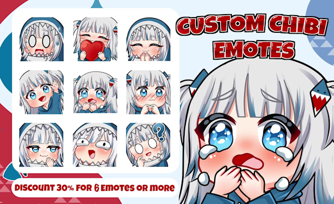 draw custom twitch emotes, animated emotes, and cute chibi emotes for streams