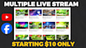 do multiple 24 7 hours live stream music on youtube facebook