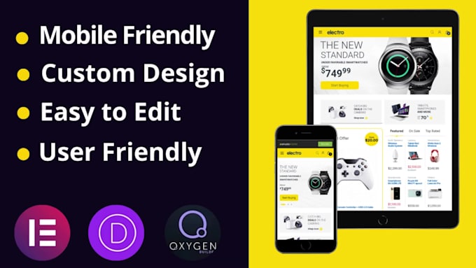 do mobile friendly webshop , online store by woo commerce elementor