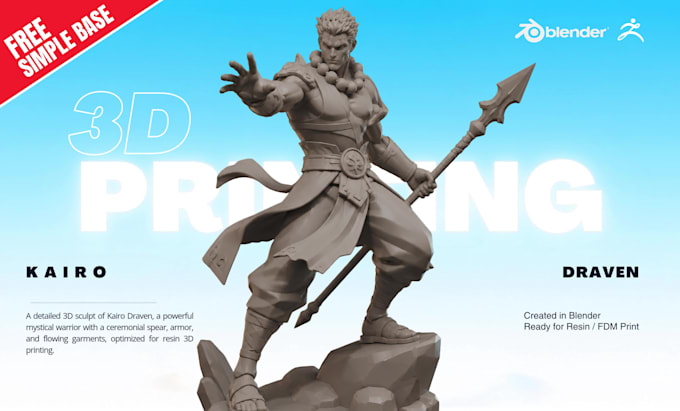 sculpt 3d characters for 3d printing, miniatures and action figures