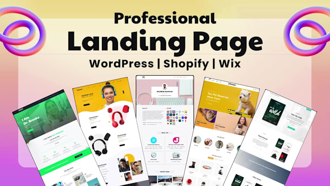 design develop landing page using wordpress, webflow or shopify