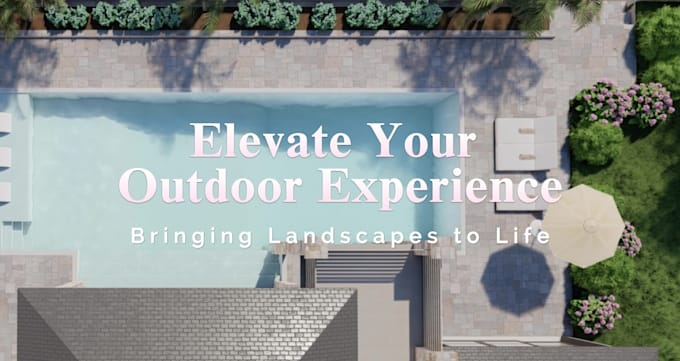 design and render 3d landscape backyard, garden