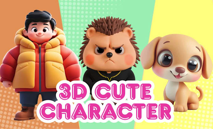 create cute 3d character modeling for games, mascots, and 3d printing