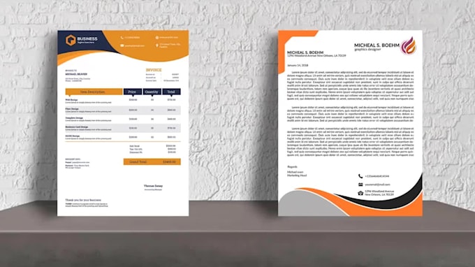 Design invoice, letterhead, quotation, proforma, receipt by