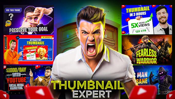 design attractive and amazing youtube thumbnail design with in 3 hours