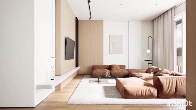 design modern scandinavian interior design with realistic 3d rendering