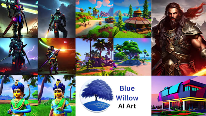 create ai generated art by using blue willow and midjourney