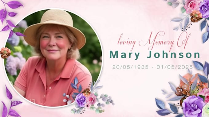 create a memorial, funeral video with personalized new song