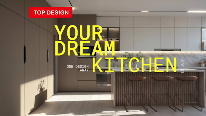 Create a realistic 3d kitchen interior design with rendering by ...