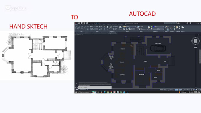 convert PDF, sketch, blueprint to architect autocad, dwg
