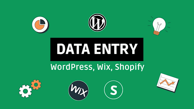do data entry and product listing for wordpress, shopify, and wix, ai works